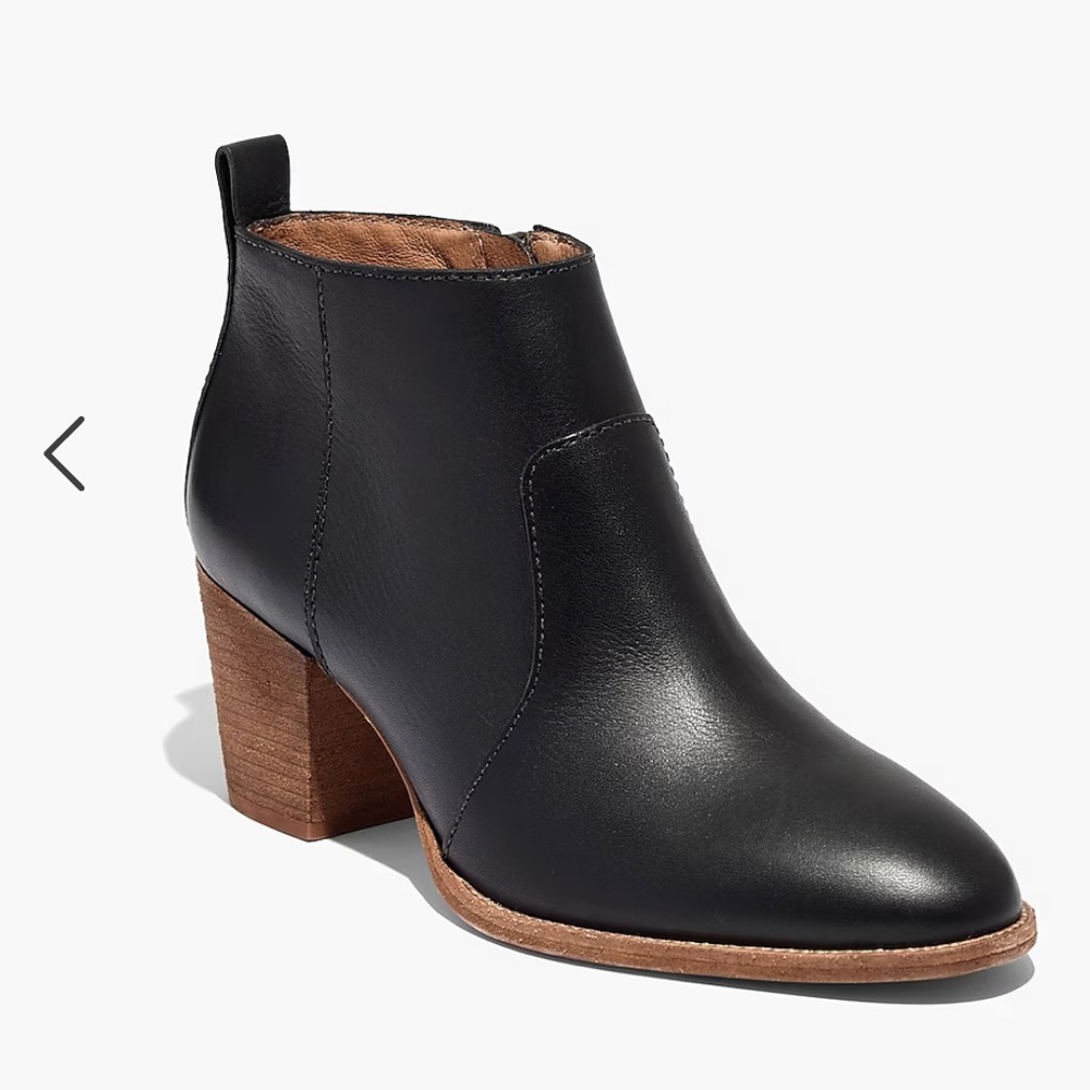 Madewell Brenner black leather booties 7.5